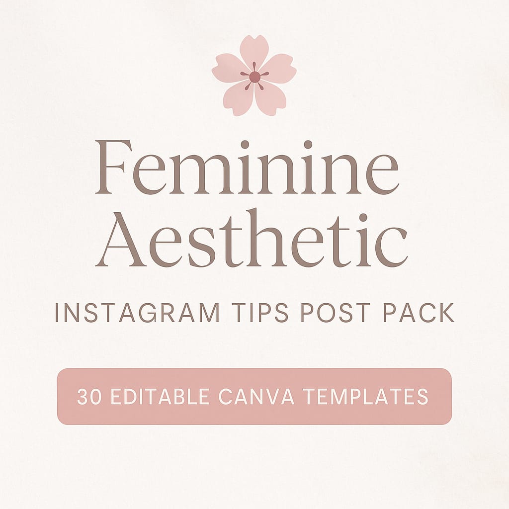 Feminine Aesthetic Insta Tips Post Pack (30 Editable Templates) - Image 2